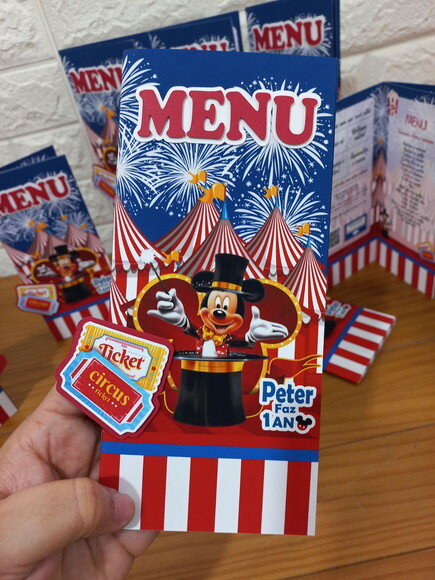 Menu de Mesa 3d Circo