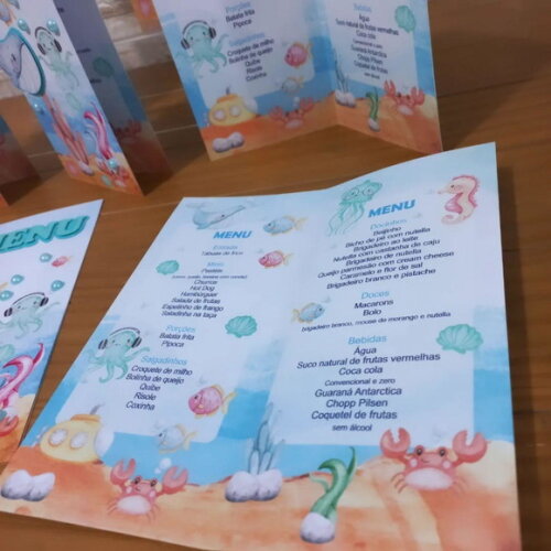 Menu de Mesa 3d Fundo do Mar