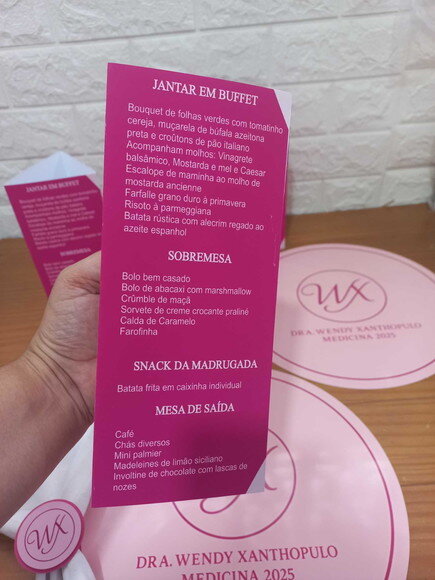 Menu de Mesa Triangular Formatura