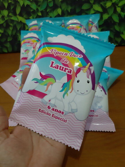 Pipoca Doce Personalizado Unicórnio