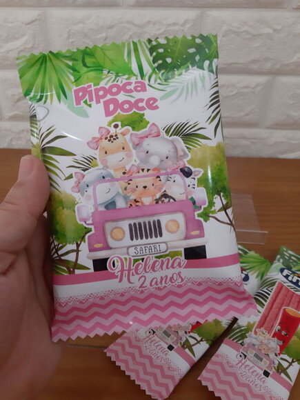 Pipoca Doce Safari Baby Rosa