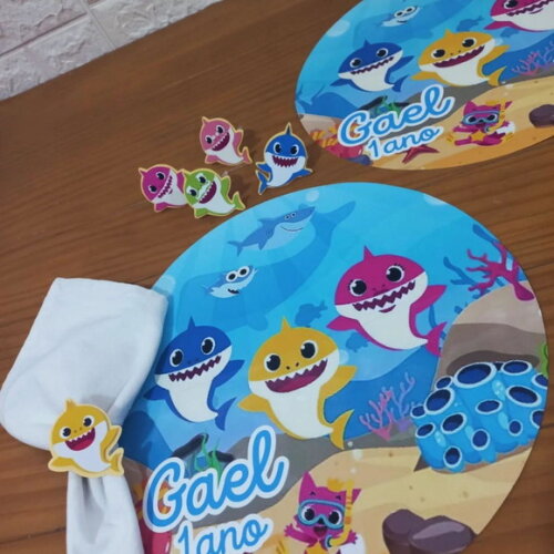 Porta Guardanapo Baby Shark Menino