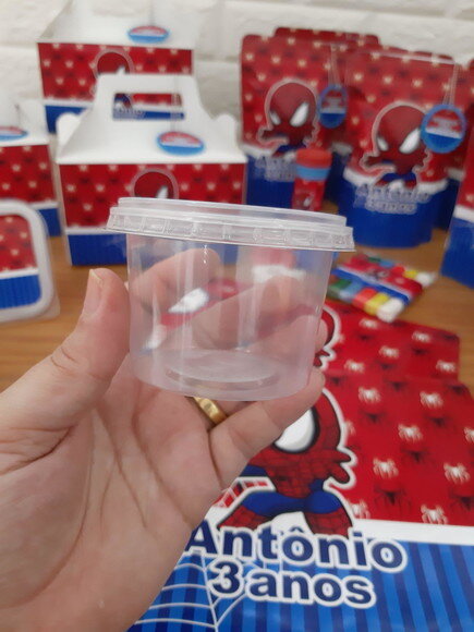 Pote 140ml Frutinhas / Pipoca ou Guloseimas - Menino Aranha