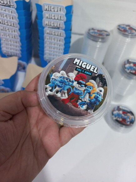 Pote 140ml Frutinhas / Pipoca ou Guloseimas - Smurfs