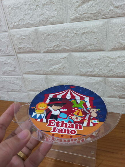 Prato Lanche Acrílico Personalizado Circo