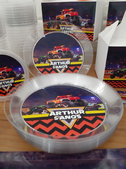 Prato Lanche Acrílico Personalizado Mosnter Jam