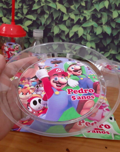 Prato Lanche Acrílico Personalizado Super Mario