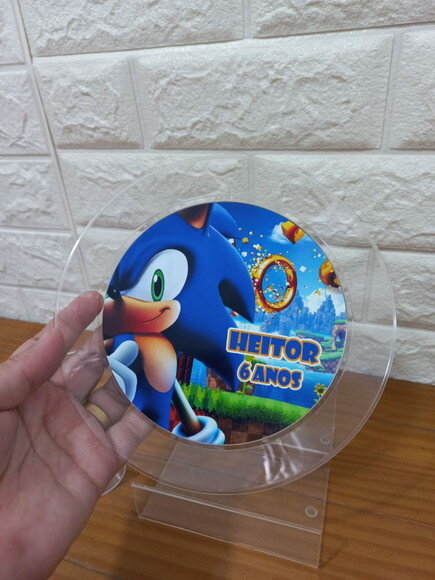 Prato Refeição Acrílico Personalizado Sonic