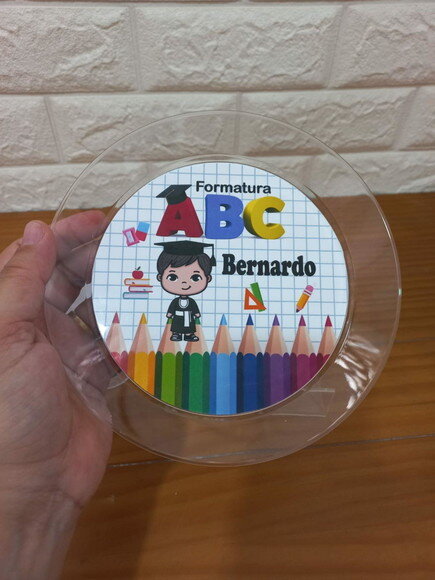 Prato Sobremesa Acrílico Personalizado Formatura Abc