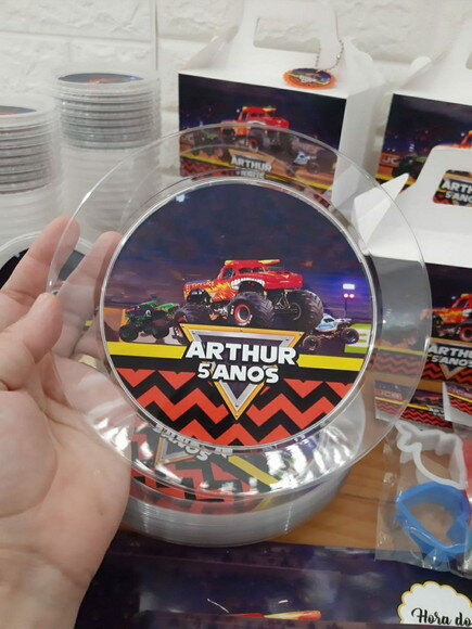 Prato Sobremesa Acrílico Personalizado Mosnter Jam