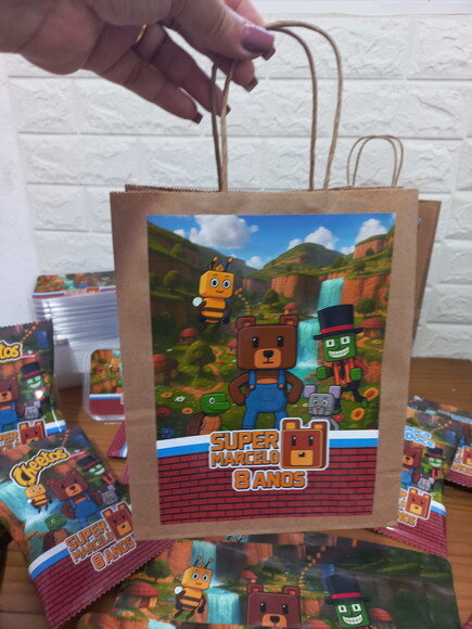 Sacola Kraft Super Bear Adventure
