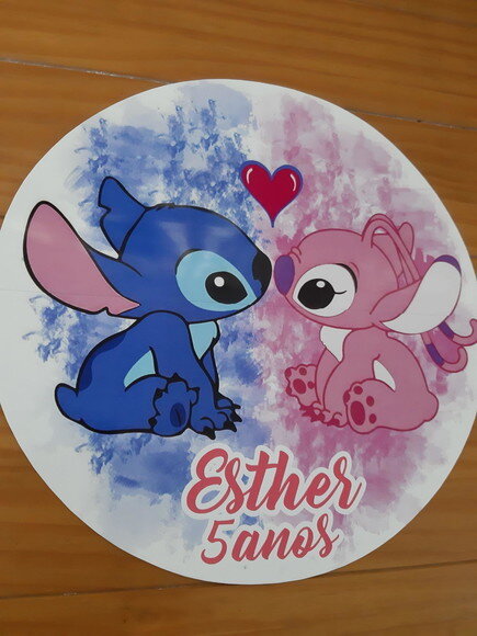 Sousplat 29cm - Stitch e Angel 1