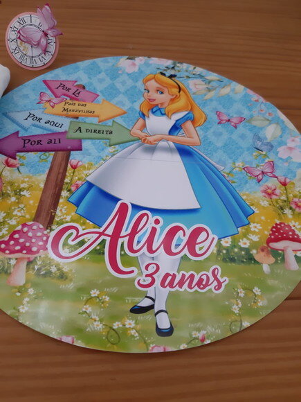 Sousplat Alice no Pais das Maravilhas Rosa