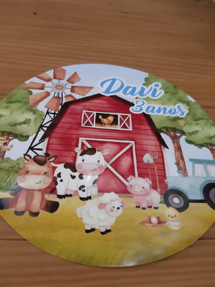 Sousplat Fazendinha Personalizado