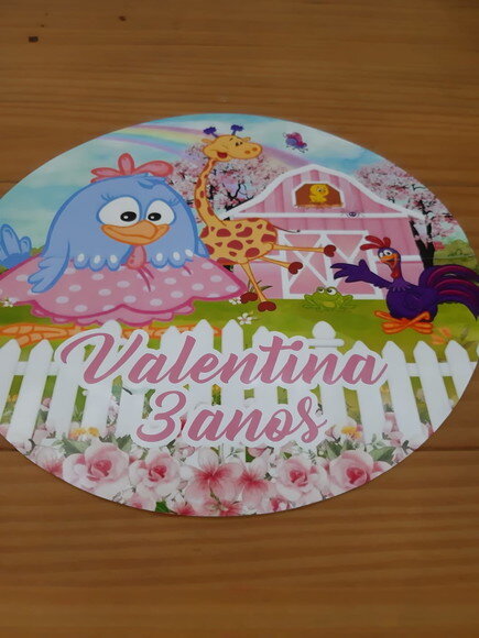 Sousplat Personalizado Galinha Pintadinha Rosa