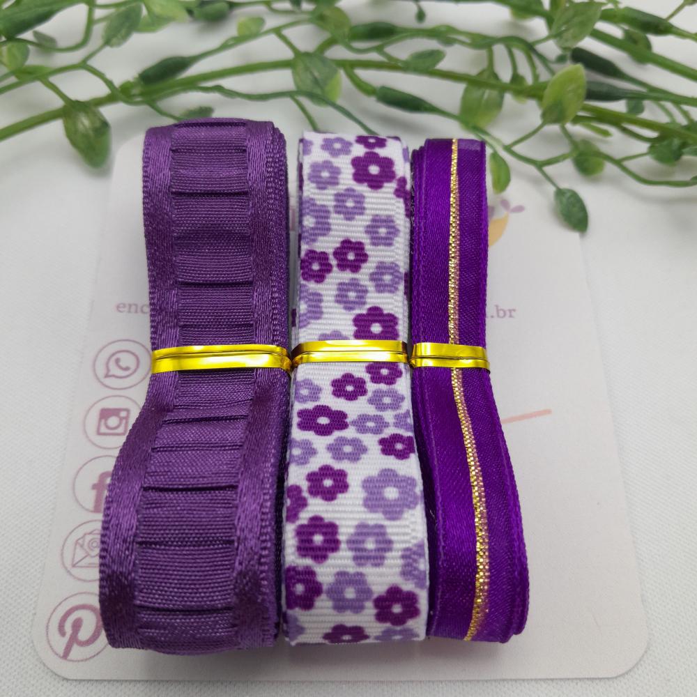 Kit de Fitas Coordenadas para Laços e Artesanato