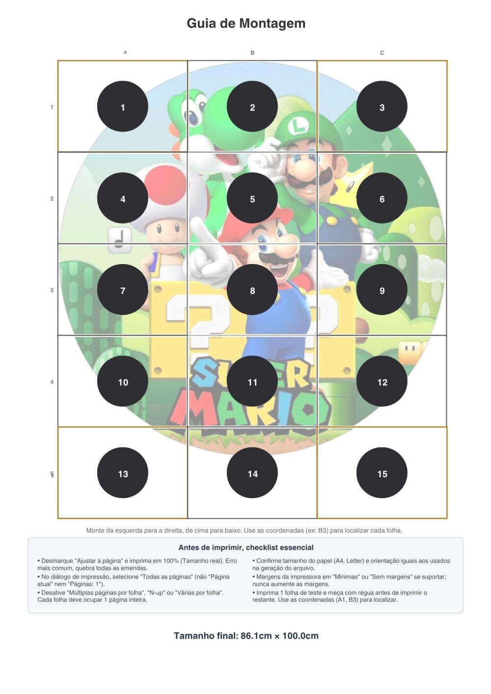 Poster de aniversário Super Mario