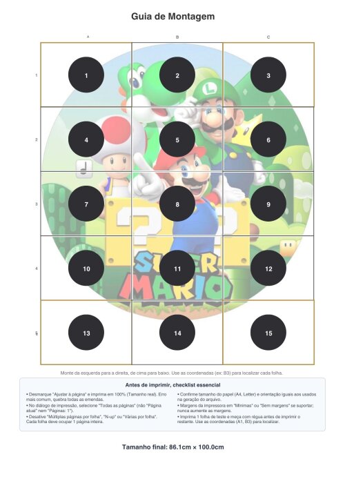 Poster de aniversário Super Mario