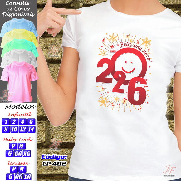 07 Camisetas Personalizadas Ano Novo Feliz Natal Reveillon