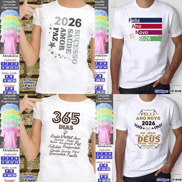 08 Camisetas Personalizadas Ano Novo Feliz Natal Reveillon