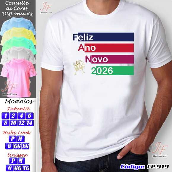 12 Camisetas Personalizadas Ano Novo Feliz Natal Reveillon