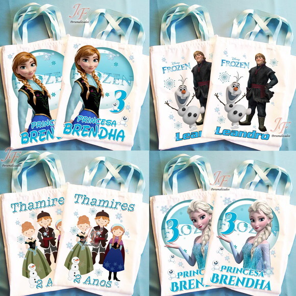 Bolsinha Ecobag Sacolinha Personalizada Frozen