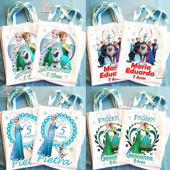 Bolsinha Ecobag Sacolinha Personalizada Frozen