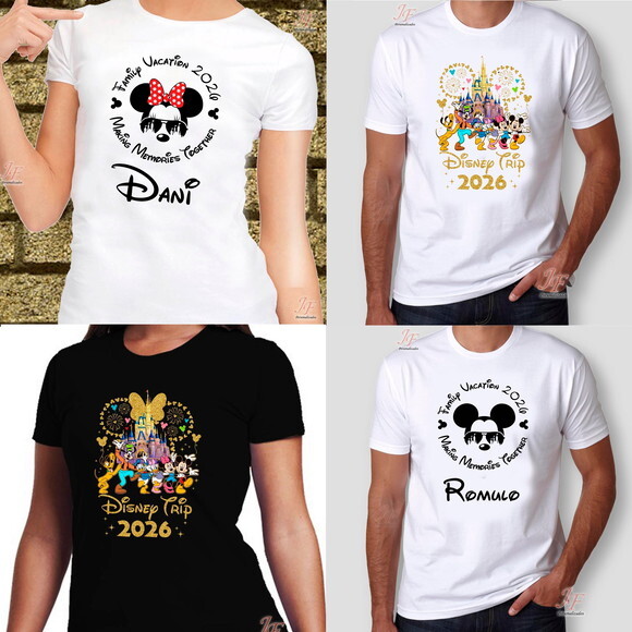 Camisa Viagem Família | 100% Algodão | 10 Camisas | Vacation