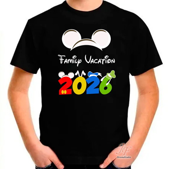 Camisa Viagem Família Disney | 06 Unidades | 100% Algodão