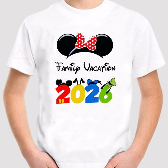 Camisa Viagem Família Disney | 09 Unidades | 100% Algodão