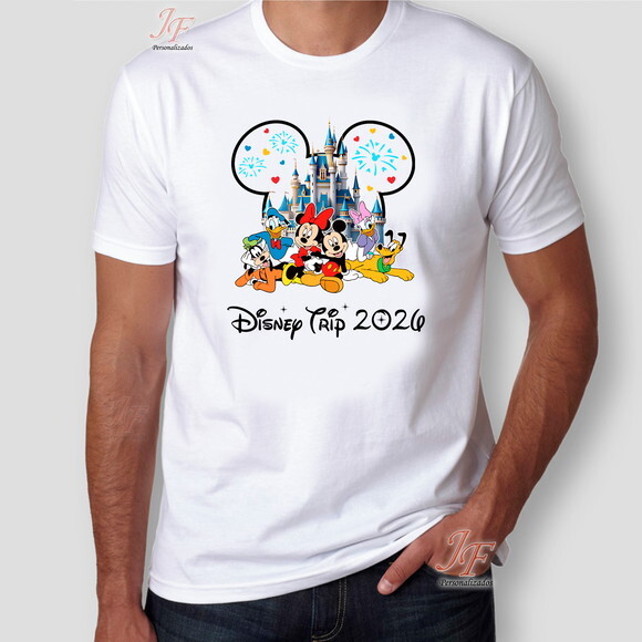 Camisa Viagem Família Disney | 14 Unidades | 100% Algodão