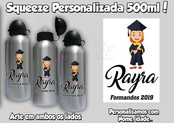 Squeeze Garrafa 500 ml Personalizada Formandos Formatura