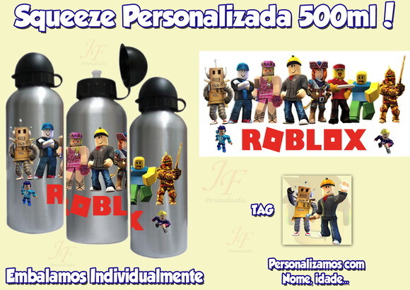 Squeeze Garrafa Alumínio 500 ml Personalizada Roblox