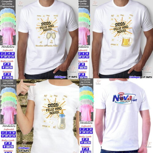 02 Camisetas Personalizadas Virada de Ano Reveillon Ano Novo