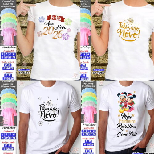 11 Camisetas Personalizadas Ano Novo Feliz Natal Reveillon