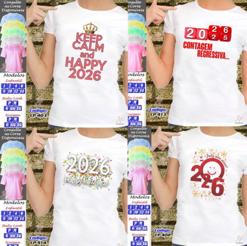 19 Camisetas Personalizadas Ano Novo Feliz Natal Reveillon