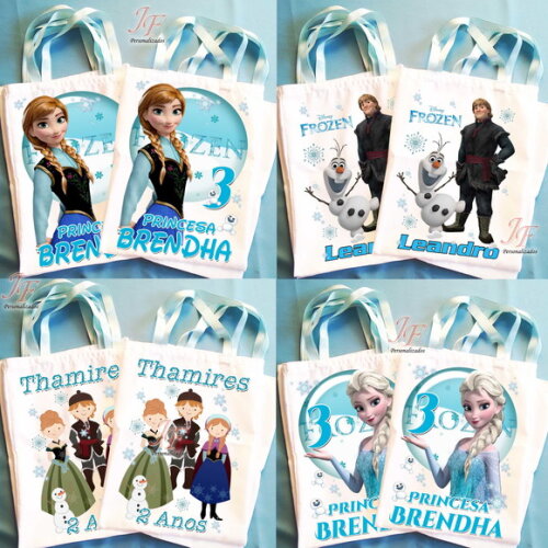 Bolsinha Ecobag Sacolinha Personalizada Frozen