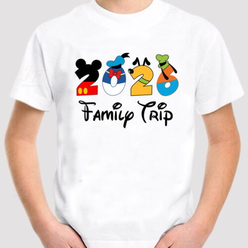Camisa Viagem Família Disney | 04 Unidades | 100% Algodão