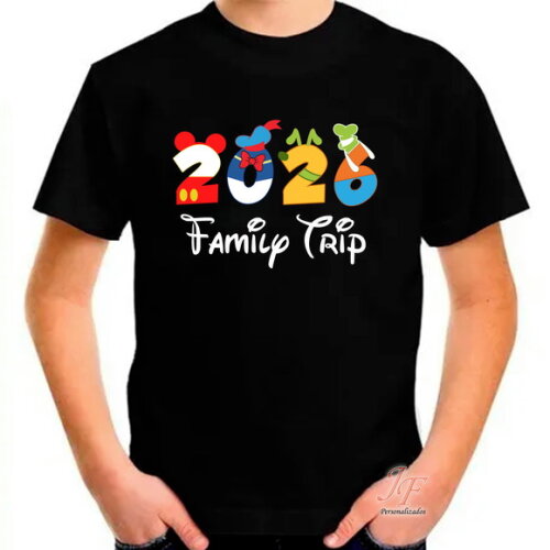 Camisa Viagem Família Disney | 06 Unidades | 100% Algodão