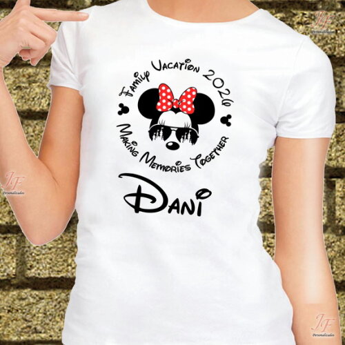 Camisa Viagem Família Disney | 15 Unidades | 100% Algodão