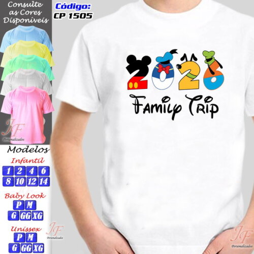 Camisetas Férias em Família | 07 Unidades | Viagem Disney
