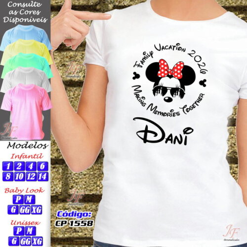 Camisetas Férias em Família | 10 Unidades | Viagem Disney