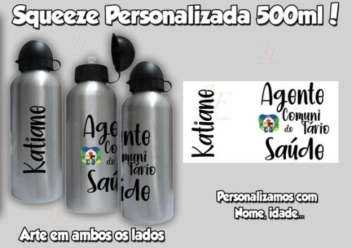 Garrafa Alumínio 500 ml Agente de Combate as Endemias