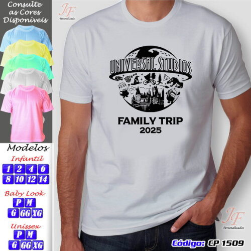 Kit 10 Camisetas Personalizadas Family Vacation Disney