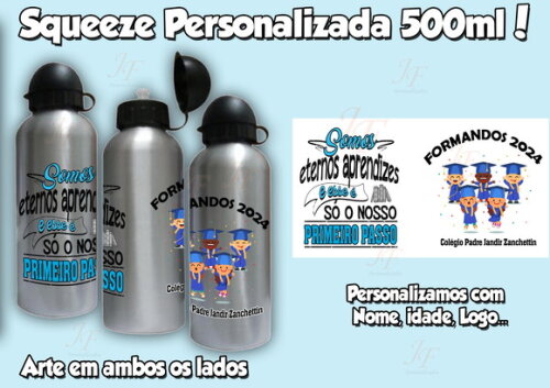 Squeeze Garrafa 500 ml Personalizada Formandos Formatura