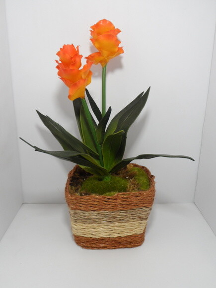 Arranjo Floral em Vaso de Sisal