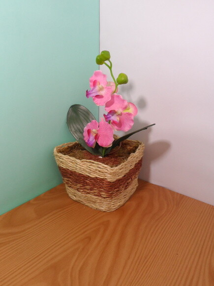 Arranjo Floral em Vaso de Sisal