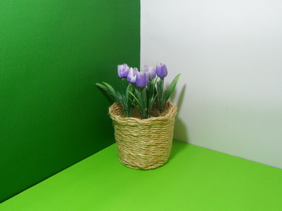 Arranjo Floral em Vaso de Sisal