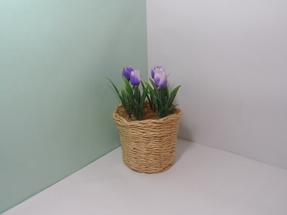 Arranjo Floral em Vaso de Sisal