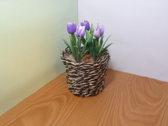 Arranjo Floral em Vaso de Sisal